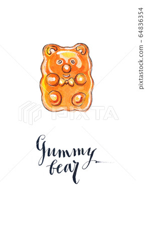 Orange jelly gummy bear candy Orange jelly gummy bear candy 64836354