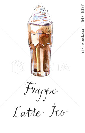 Frappe latte ice in a tall glass with cream 64836357