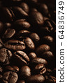 close up dark roasted coffee beans on heap, Low 64836749