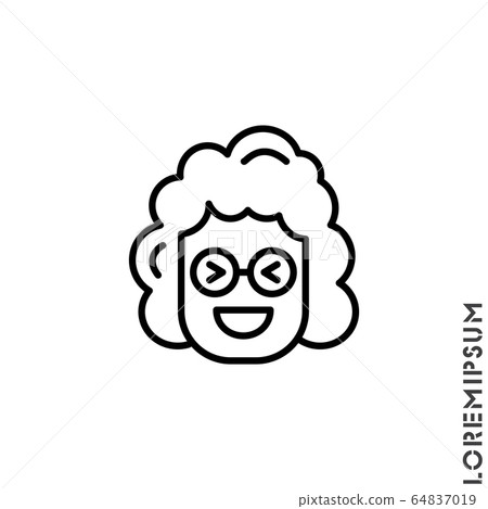 Emoticon vector girl, woman icon on white background. vector emoticon icon symbol sign from modern user interface collection for mobile concept and web apps design. Laugh, emoji icon vector, emotion 64837019