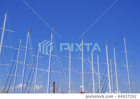Sailboat in Mediterranean Sea Coat. Turkey Fethiye 64837202
