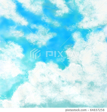 Illustration of blue sky in watercolor style 64837258