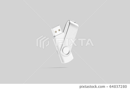 Blank white opened usb stick mock up, no gravity 64837280