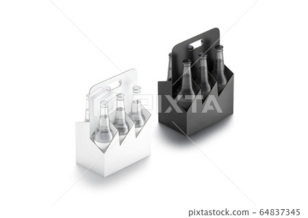 Download Blank Black And White Glass Beer Bottle Stock Illustration 64837345 Pixta