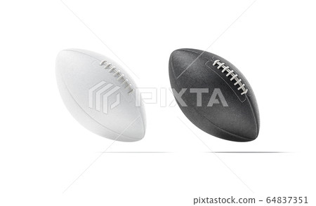Blank white american soccer ball mock up set, no gravity 64837351