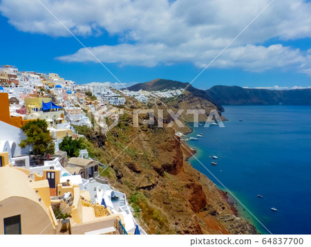 Amazing Santorini island summer view, Cyclades, Amazing Santorini island summer view, Cyclades, 64837700