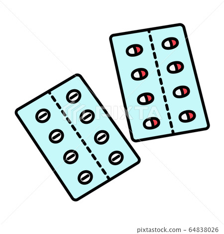Tablet capsule illustration icon Tablet capsule illustration icon 64838026