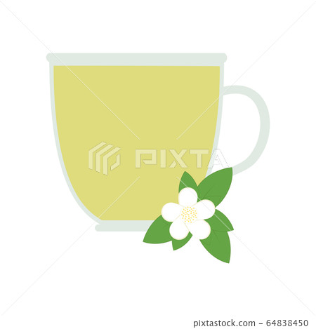 Green tea natural hot drink vector illustration 64838450