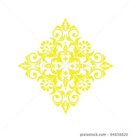 Damask graphic ornament. Floral design element. 64838820