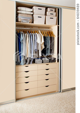 Wardrobe with perfect order clothes shades 64839489