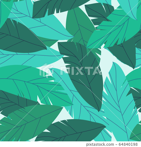 Floral seamless pattern with green leaves, vector - Stock Illustration ...