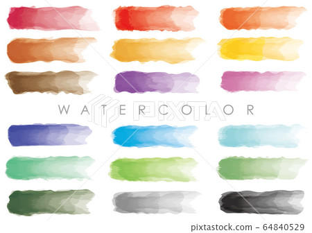 Watercolor style background set 64840529