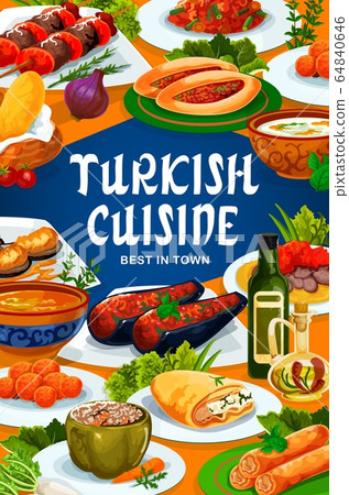 Turkish national dishes, authentic restaurant menu 64840646