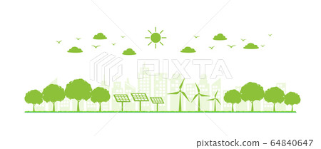 Banner flat design for sustainable energy development, Environmental and Ecology concept 64840647