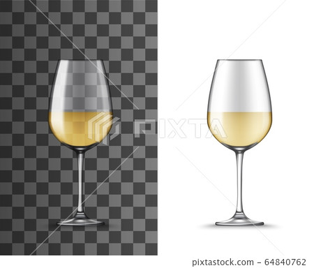 3D realistic white wine glass cup, mockup 3D realistic white wine glass cup, mockup 64840762