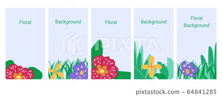 Social media banners set, spring flowers, flat colors, floral backgrounds with copy space for text, vector templates. Social media banners set, spring flowers, flat colors, floral backgrounds with copy space for text, vector templates. 64841285