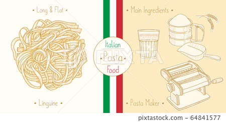 Cooking italian food Linguine Pasta, ingredients Cooking italian food Linguine Pasta, ingredients 64841577