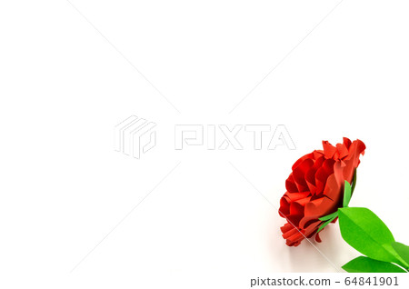 Red flower paper on isolated background with Red flower paper on isolated background with 64841901