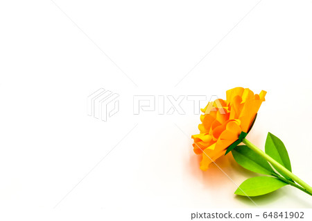 Orange flower paper on isolated background with Orange flower paper on isolated background with 64841902