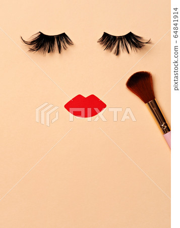 Abstract face makeup doing. Abstract face makeup doing. 64841914
