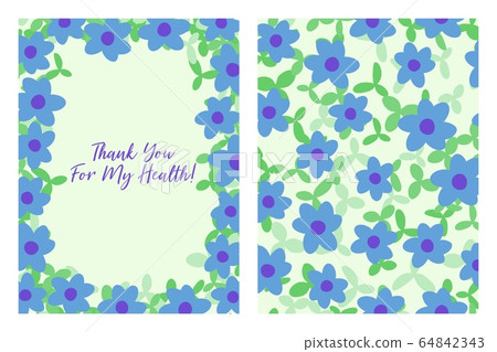 Thank You For My Health card with floral pattern. Thank You For My Health card with floral pattern. 64842343