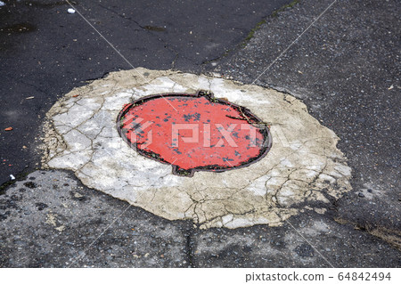 Cast iron and concrete sewer manhole Cast iron and concrete sewer manhole 64842494