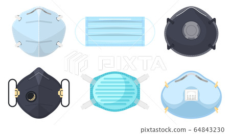 Medical masks, coronravirus antiviral hygiene, vector illustration Medical masks, coronravirus antiviral hygiene, vector illustration 64843230