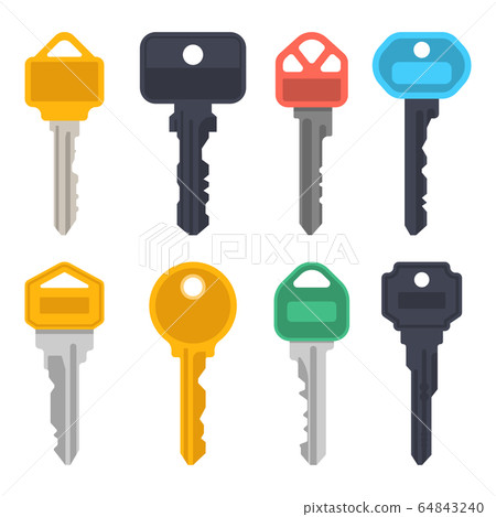 Modern keys, house door lock or car keys 64843240