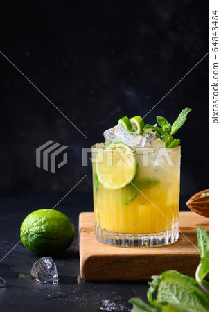 Mai Tai Classic rum cocktail. Tropical lemonade Mai Tai Classic rum cocktail. Tropical lemonade 64843484
