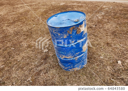 Dirty Blue Oil Barrel 64843580