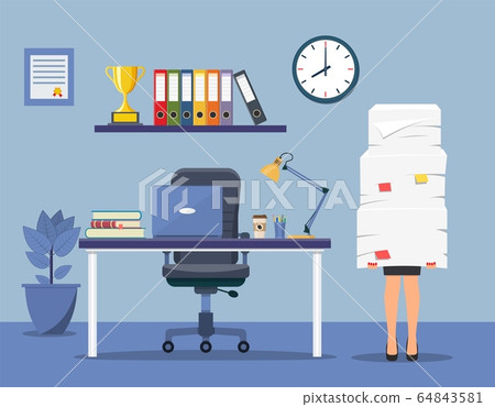 Office interior with computer 64843581