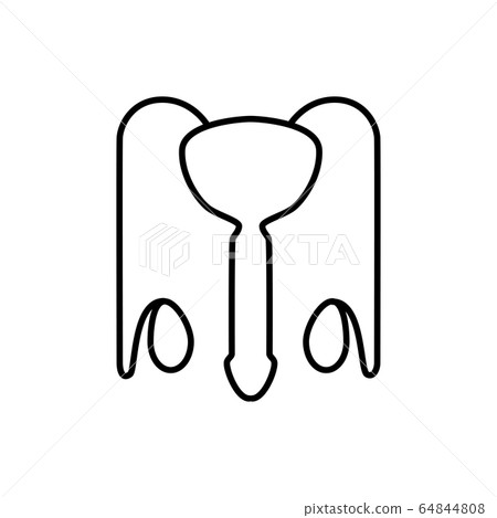 Male reproductive system. Simple line vector icon. 64844808