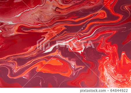 Red and white abstract background. Liquid marble pattern Red and white abstract background. Liquid marble pattern 64844922
