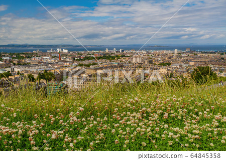 High angle view of the downtown cityscape from High angle view of the downtown cityscape from 64845358