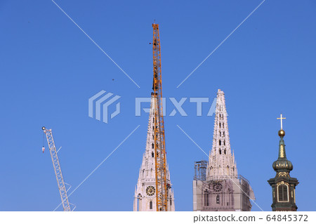 Removal part of the left tower of Zagreb Cathedral Removal part of the left tower of Zagreb Cathedral 64845372
