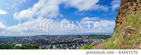High angle view of the cityscape from Holyrood 64845570