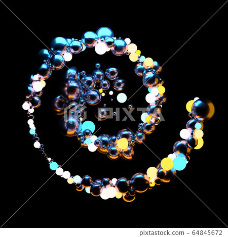 Abstract jewelry brooch circular composition of low poly spheres and light polygons in the shape of helix. Mockup frame for your design isolated on black background 3d illustration Abstract jewelry brooch circular composition of low poly spheres and light polygons in the shape of helix. Mockup frame for your design isolated on black background 3d illustration 64845672