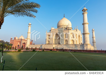 Taj Mahal view from the green garden, India, Agra Taj Mahal view from the green garden, India, Agra 64845914