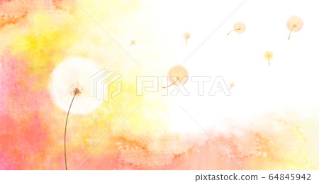 Watercolor dandelion background 64845942