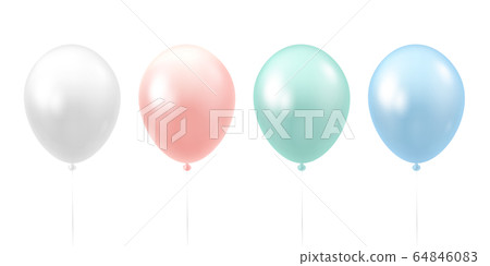 Balloon isolated on white background. Holiday element design realistic baloon.Vector illustration EPS 10 64846083