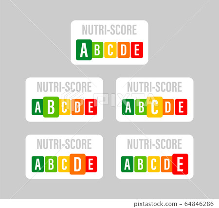 Nutri score for packaging design. Logo, icon, Nutri score for packaging design. Logo, icon, 64846286