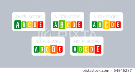 Nutri score for packaging design. Logo, icon, 64846287