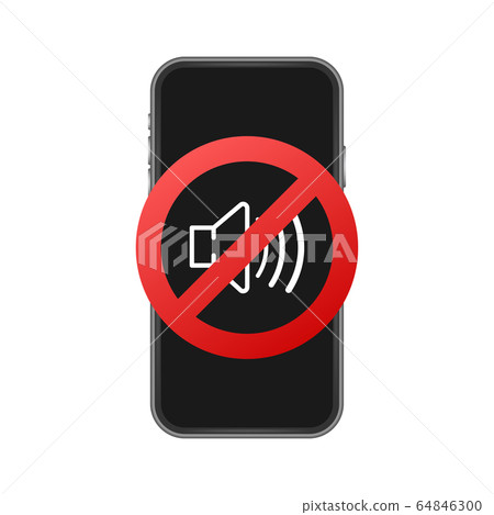 No sound phone. Telephone call. Cell phone vector 64846300