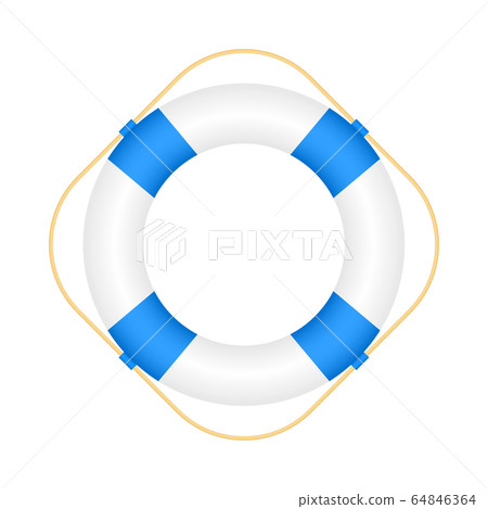 Realistic Style, set lifebuoy Isolated on White Realistic Style, set lifebuoy Isolated on White 64846364