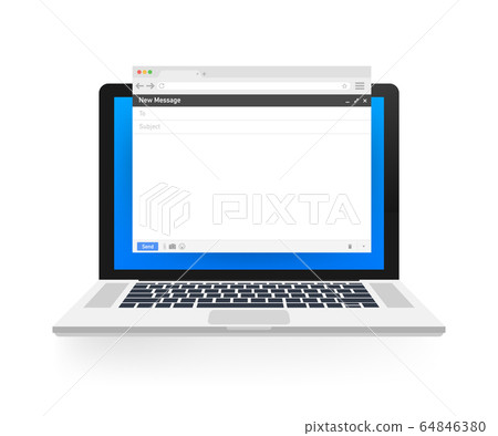 Email template. Blank e-mail browser window. Mail Email template. Blank e-mail browser window. Mail 64846380