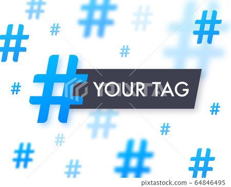 Hashtag, communication sign. Abstract illustration Hashtag, communication sign. Abstract illustration 64846495