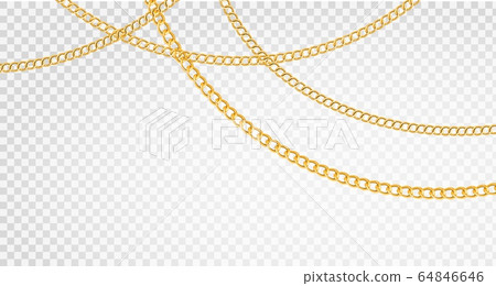 Golden chain. Luxury chains different shapes, realistic gold links jewelry, metal golden elements repeating pattern, vector set Golden chain. Luxury chains different shapes, realistic gold links jewelry, metal golden elements repeating pattern, vector set 64846646