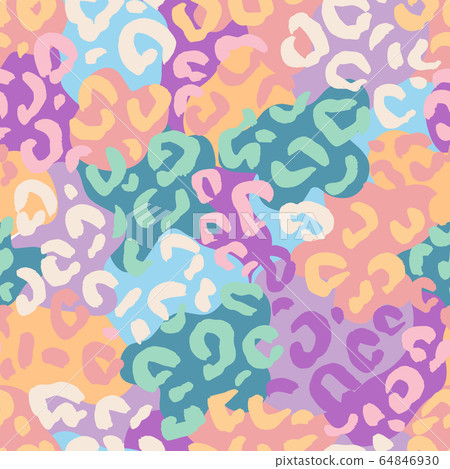 Animal background. Leopard or Cheetah or Jaguar. Mammals Fur seamless pattern. Neon color bright Animal background. Leopard or Cheetah or Jaguar. Mammals Fur seamless pattern. Neon color bright 64846930