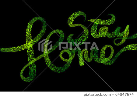 Stay at home inscription. Selfisilation Coronavirus COVID-19. Epidemic condition illustration 64847674