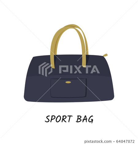 Dark blue sport bag. Vector illustration isolated on white background. Dark blue sport bag. Vector illustration isolated on white background. 64847872